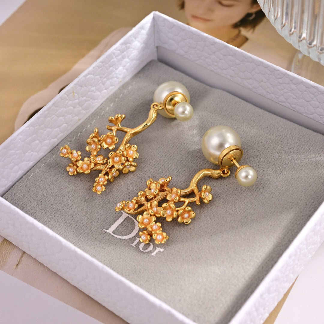 gold metal letter Drop Earrings for women - alternate angle view 3