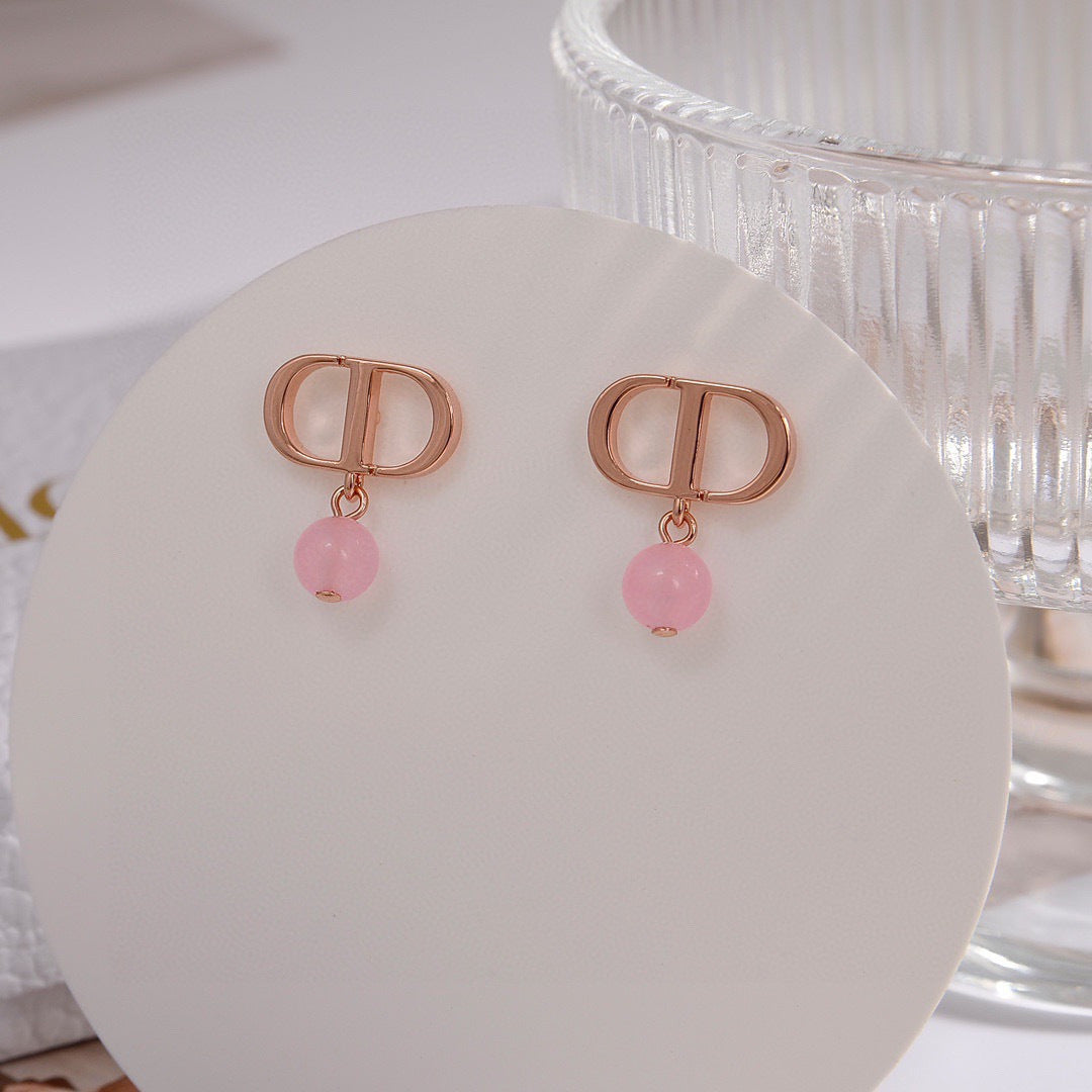 red Stud Earrings for women - alternate angle view 5