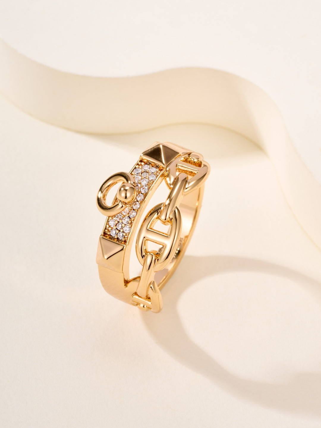 white elegant Ring for women - alternate angle view 2
