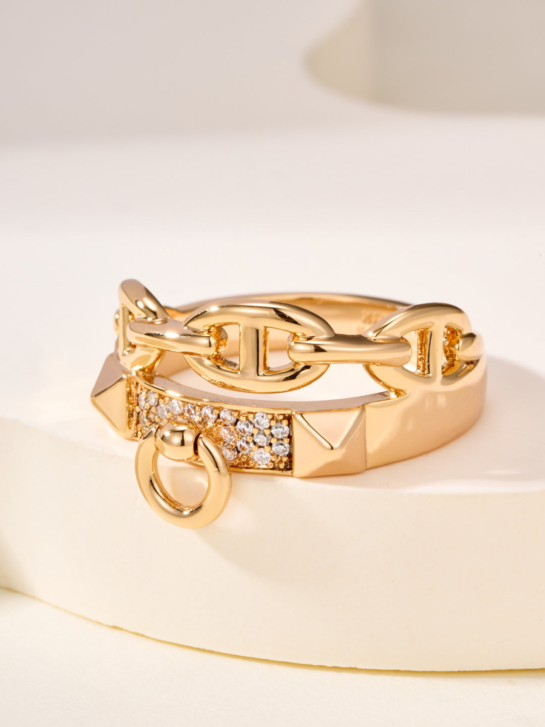 white elegant Ring for women - alternate angle view 6