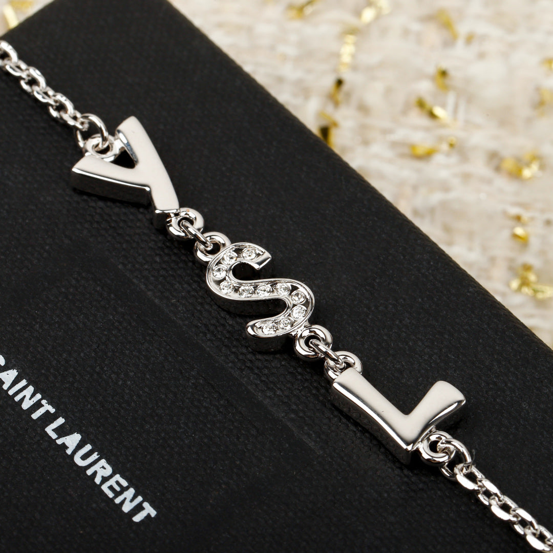 crystal letter Bracelet for women - alternate angle view 3