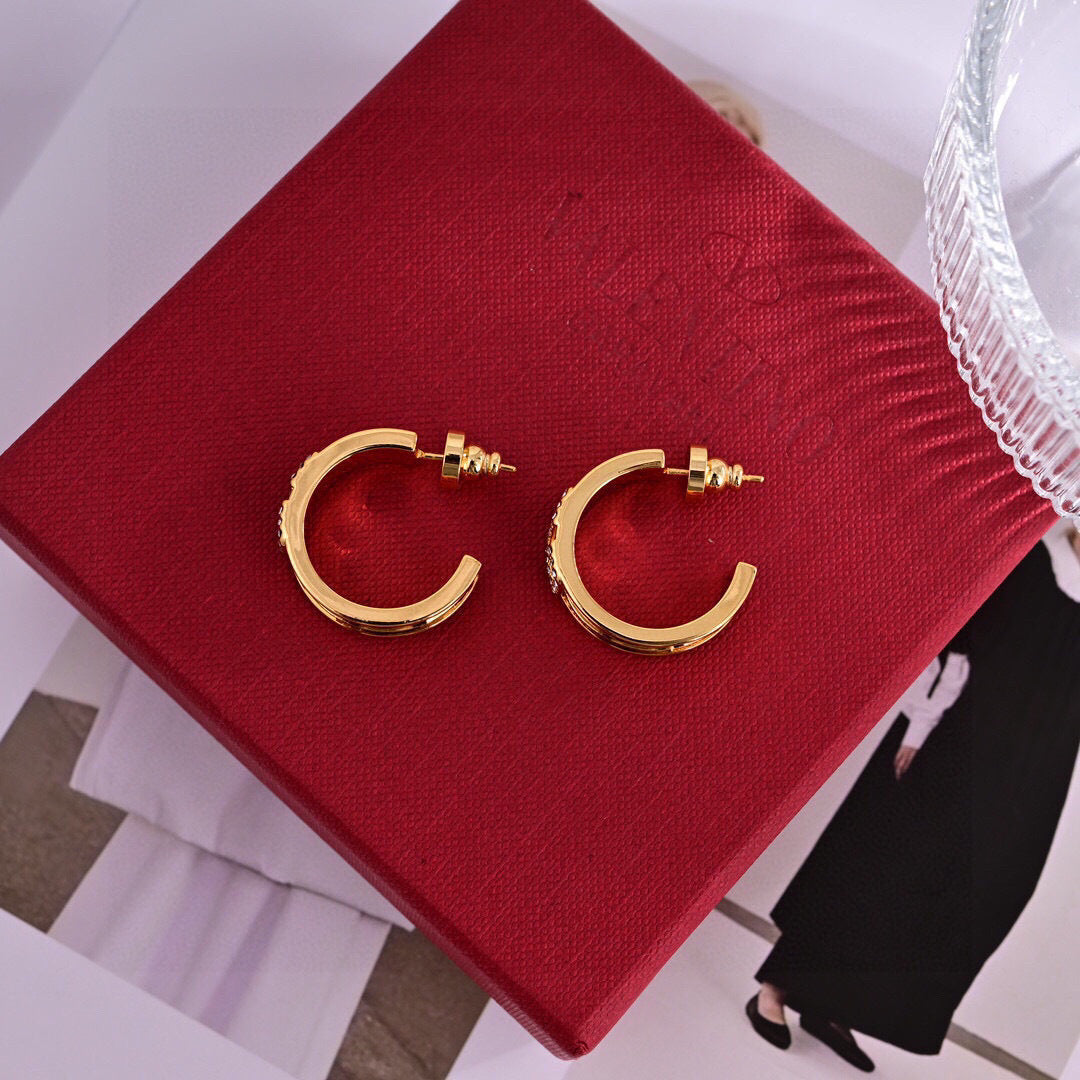gold minimalist Drop Earrings for women - alternate angle view 5