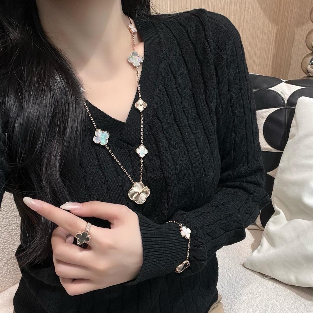 gold clover Sweater for women - alternate angle view 3