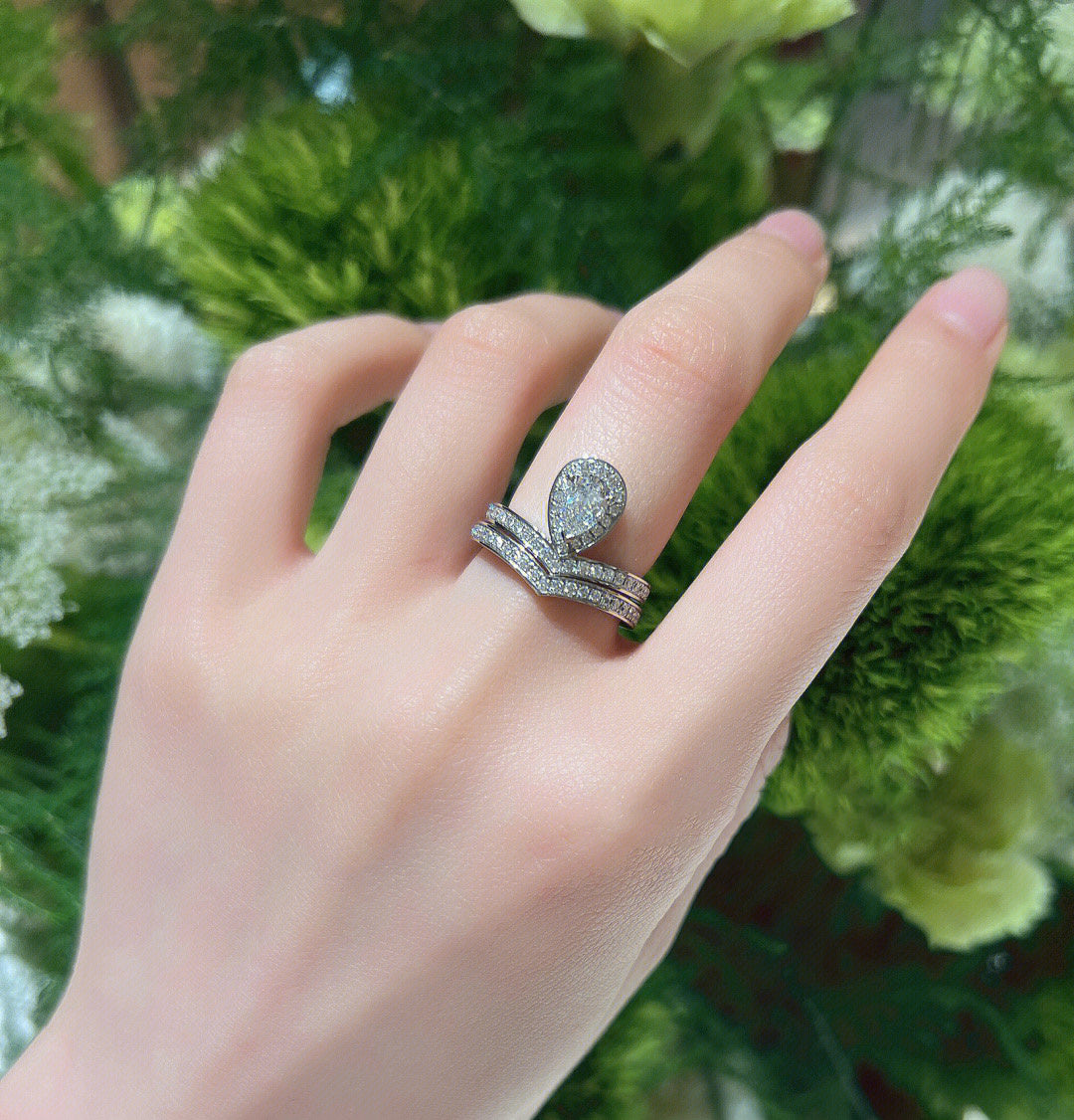 gold 925 sterling silver inlaid Ring for women - alternate angle view 3