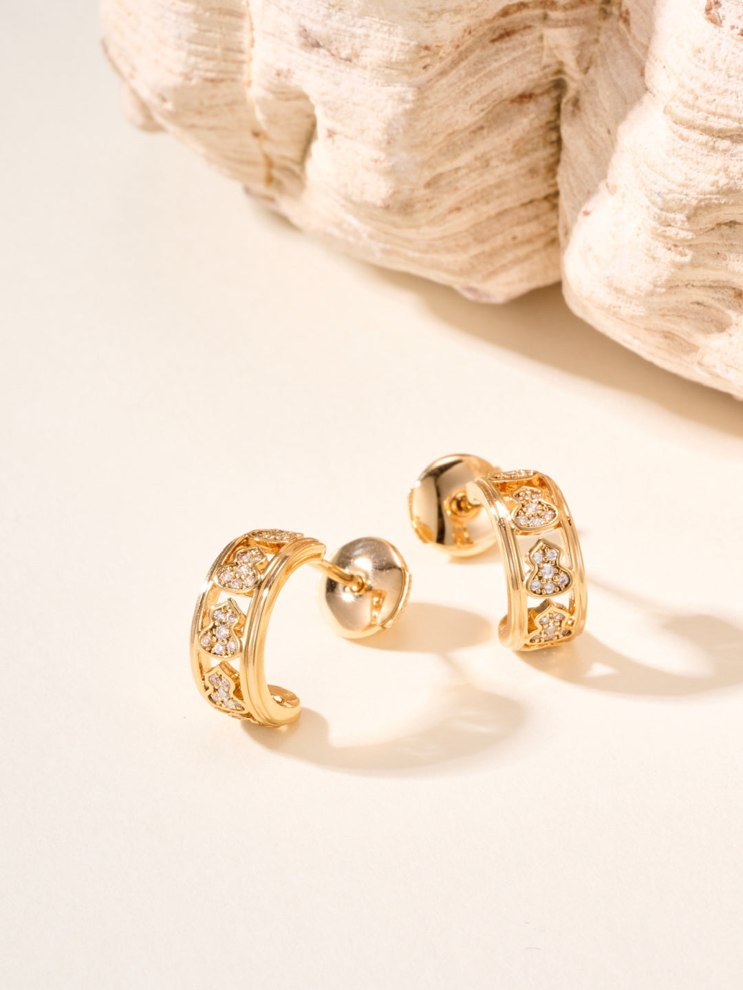 gold crystal Drop Earrings for women - alternate angle view 6