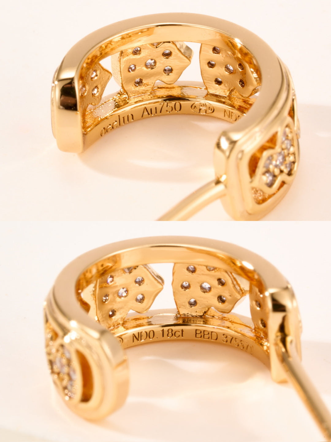 gold crystal Drop Earrings for women - alternate angle view 8