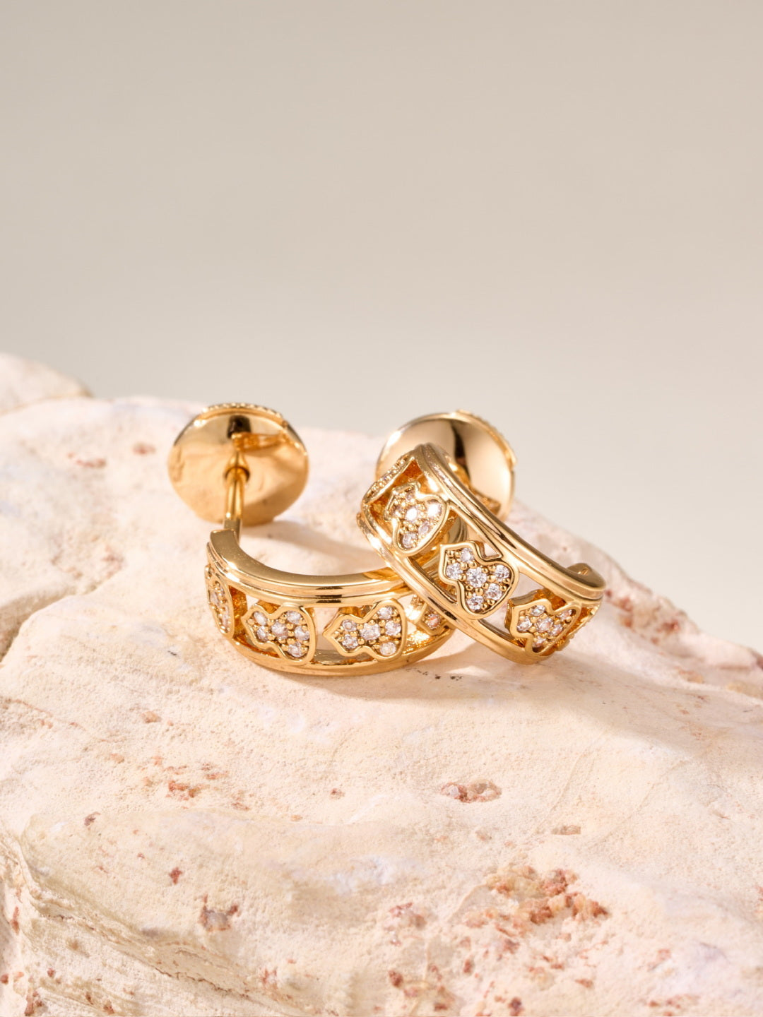 gold crystal Drop Earrings for women - alternate angle view 5
