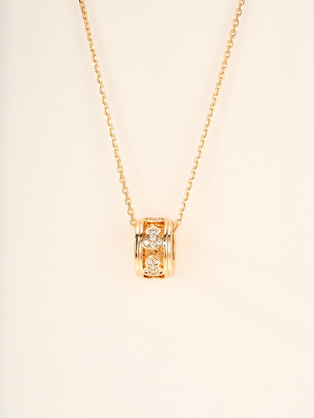 gold crystal Necklace for women - alternate angle view 3