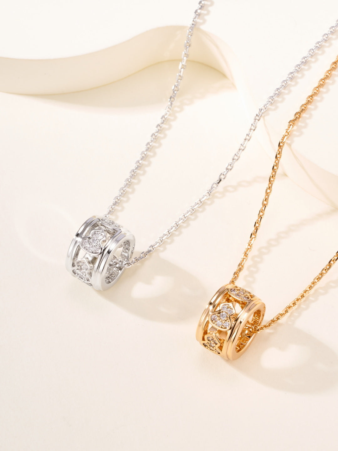 gold crystal Necklace for women - product detail view