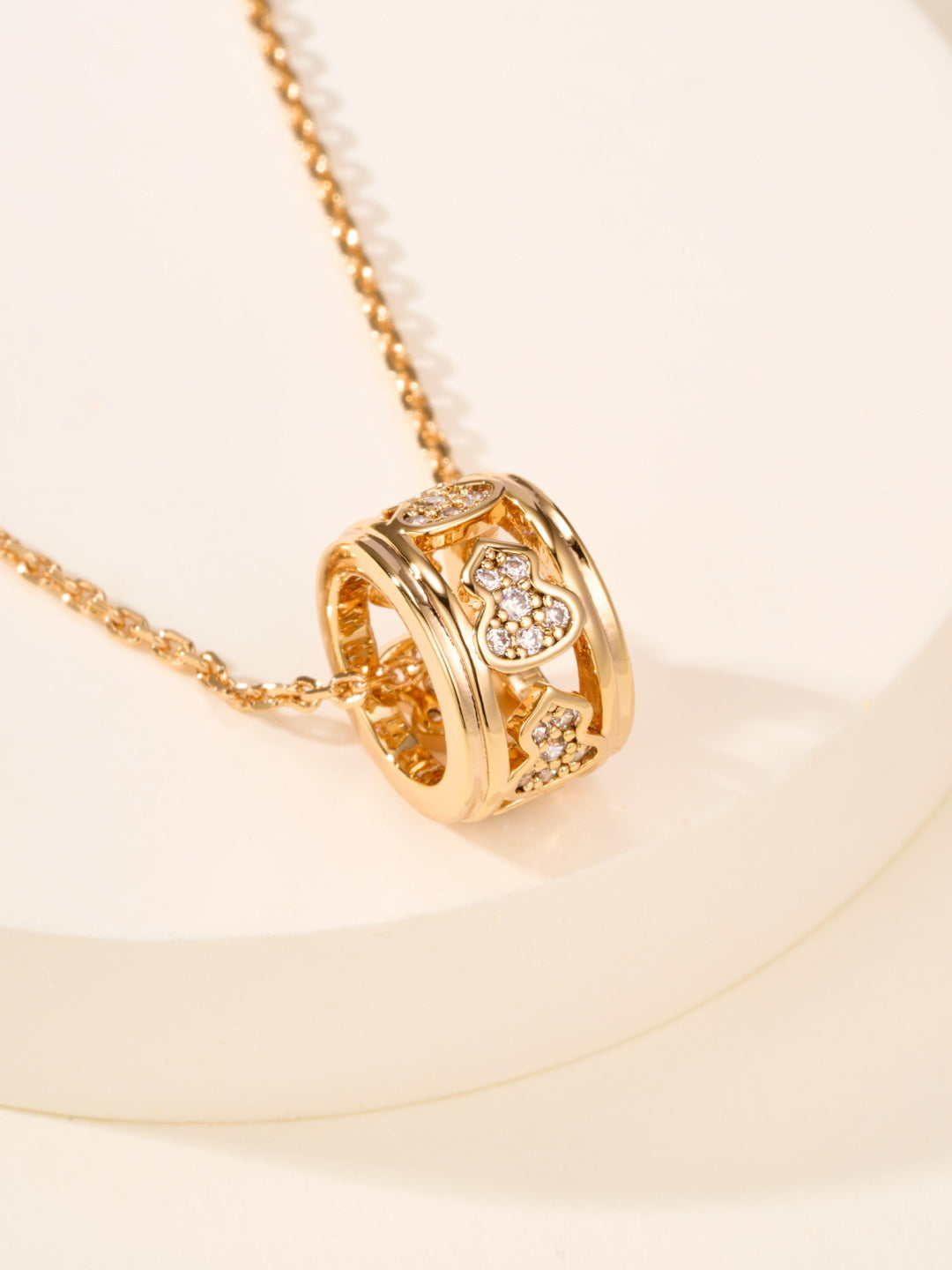 gold crystal Necklace for women - alternate angle view 8