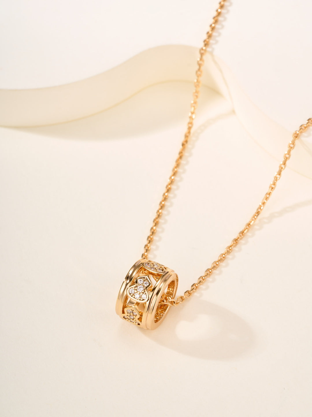 gold crystal Necklace for women - alternate angle view 7