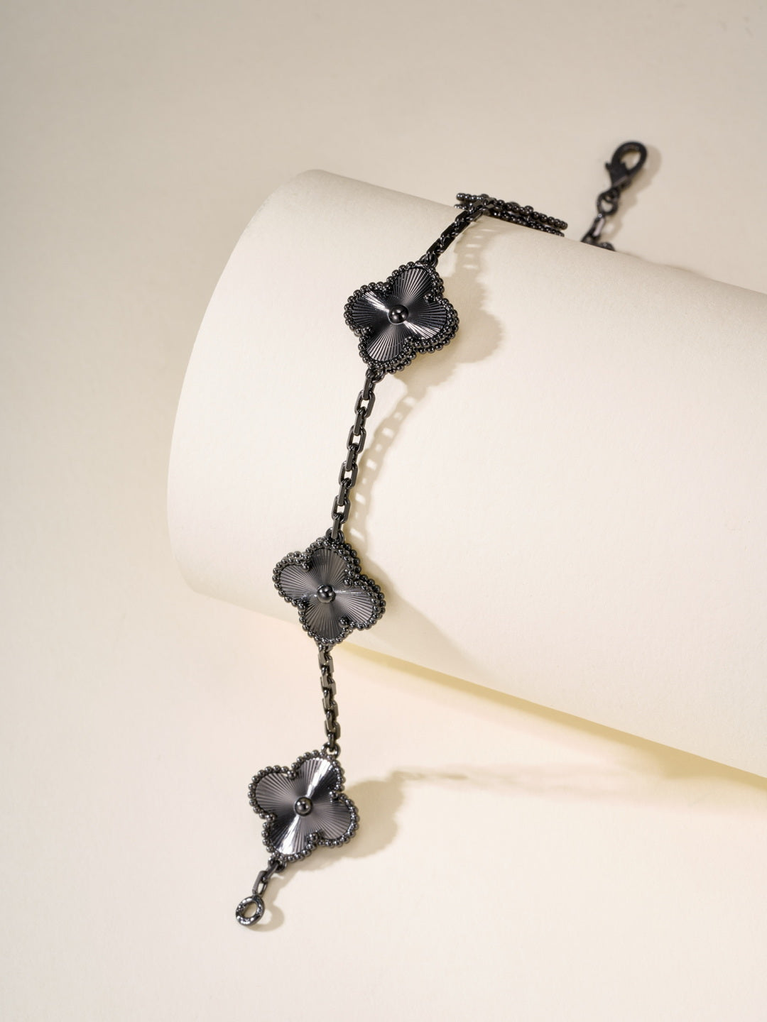 black and gold floral Bracelet for women - alternate angle view 3