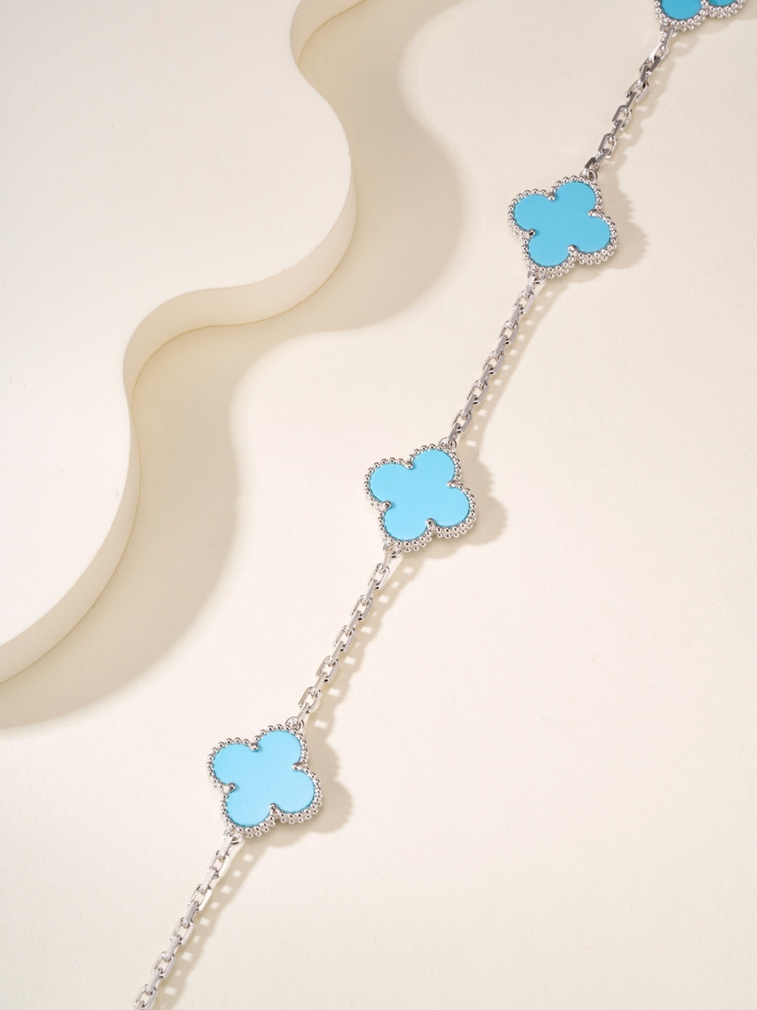 gold stone floral Necklace for women - alternate angle view 7