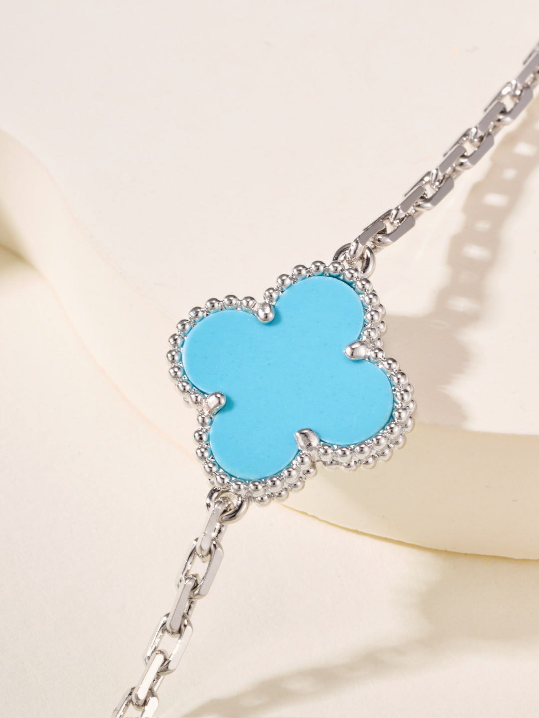 gold stone floral Necklace for women - alternate angle view 5