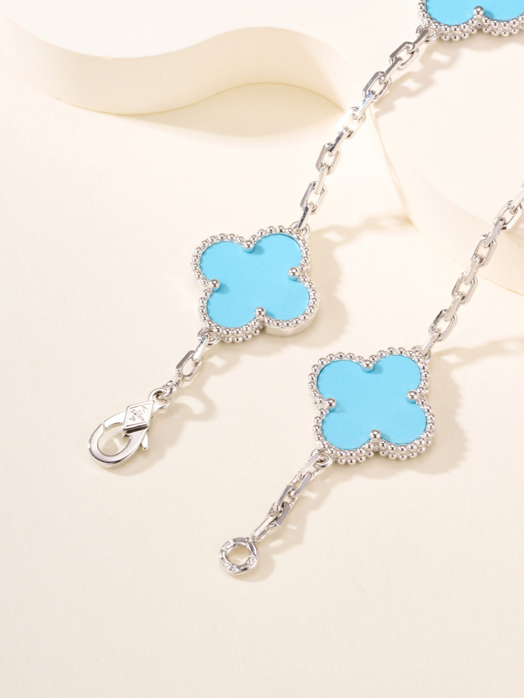 gold stone floral Necklace for women - alternate angle view 6