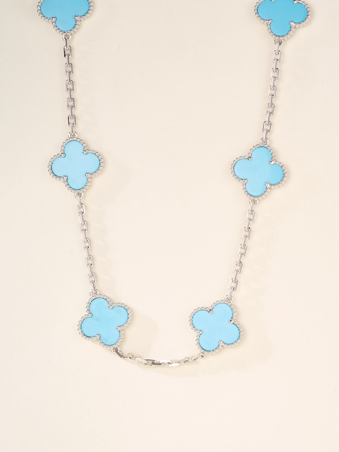 gold stone floral Necklace for women - alternate angle view 3