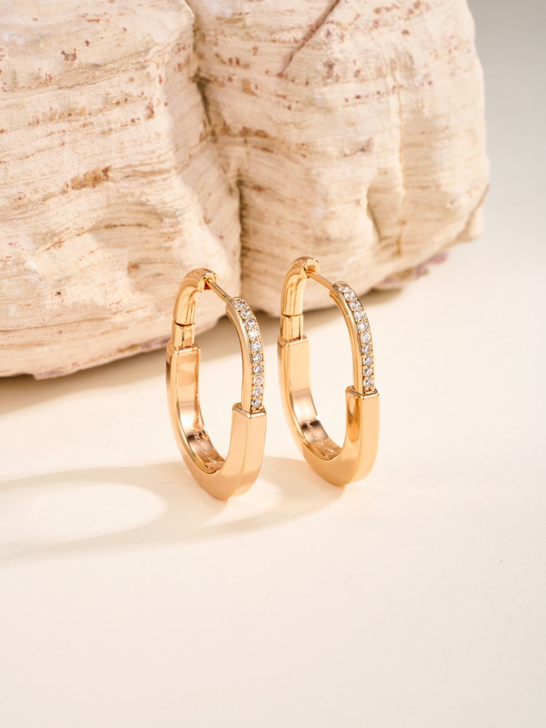 gold metal elegant Drop Earrings for women - alternate angle view 2