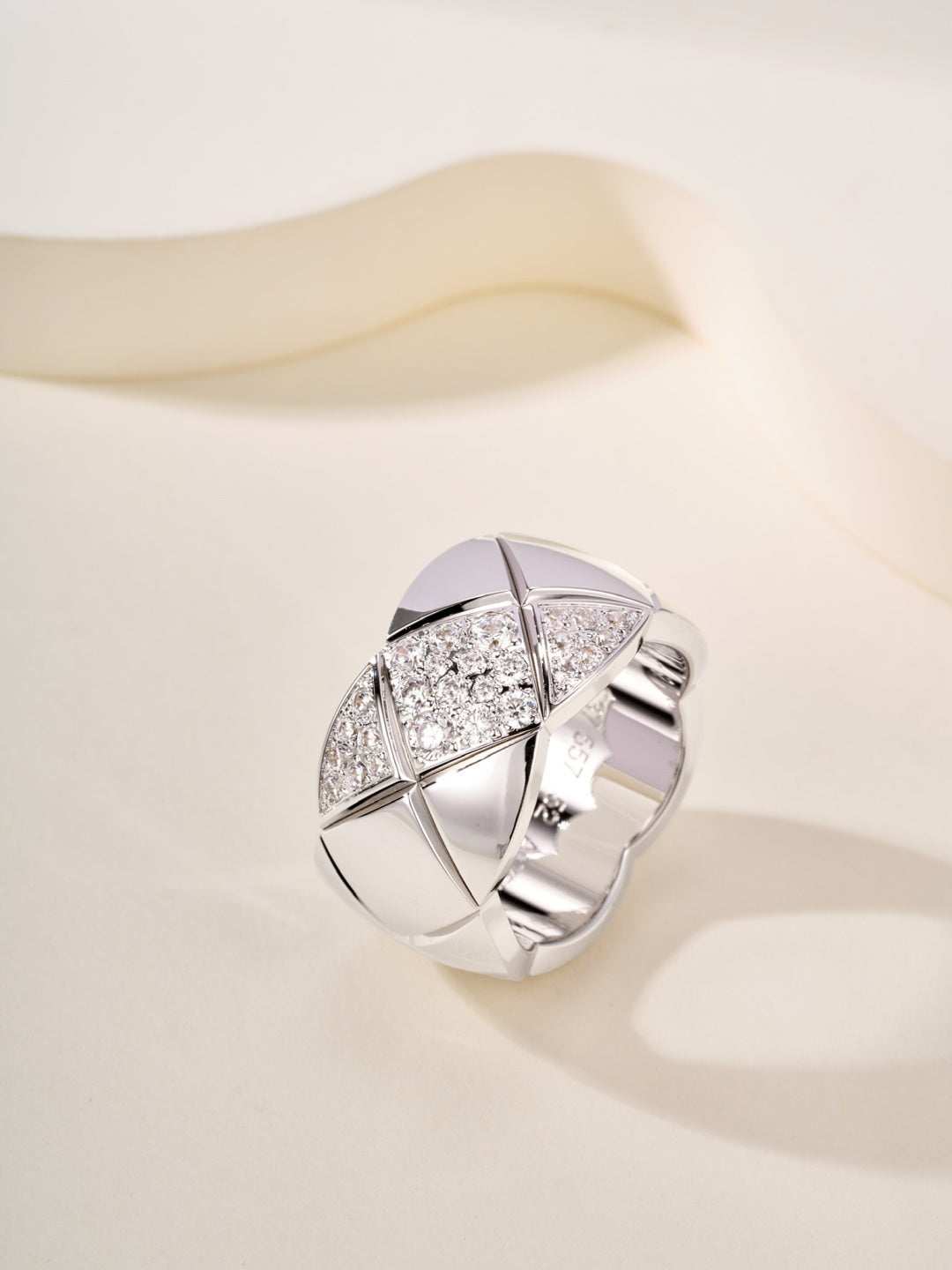 gold crystal crystal inlaid Ring for women - alternate angle view 2
