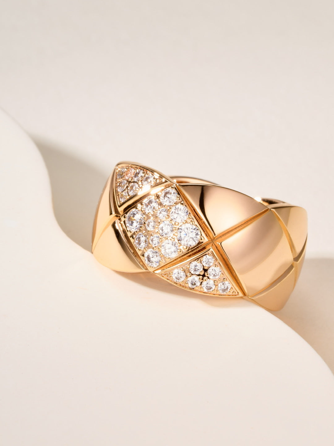 gold crystal crystal inlaid Ring for women - alternate angle view 6