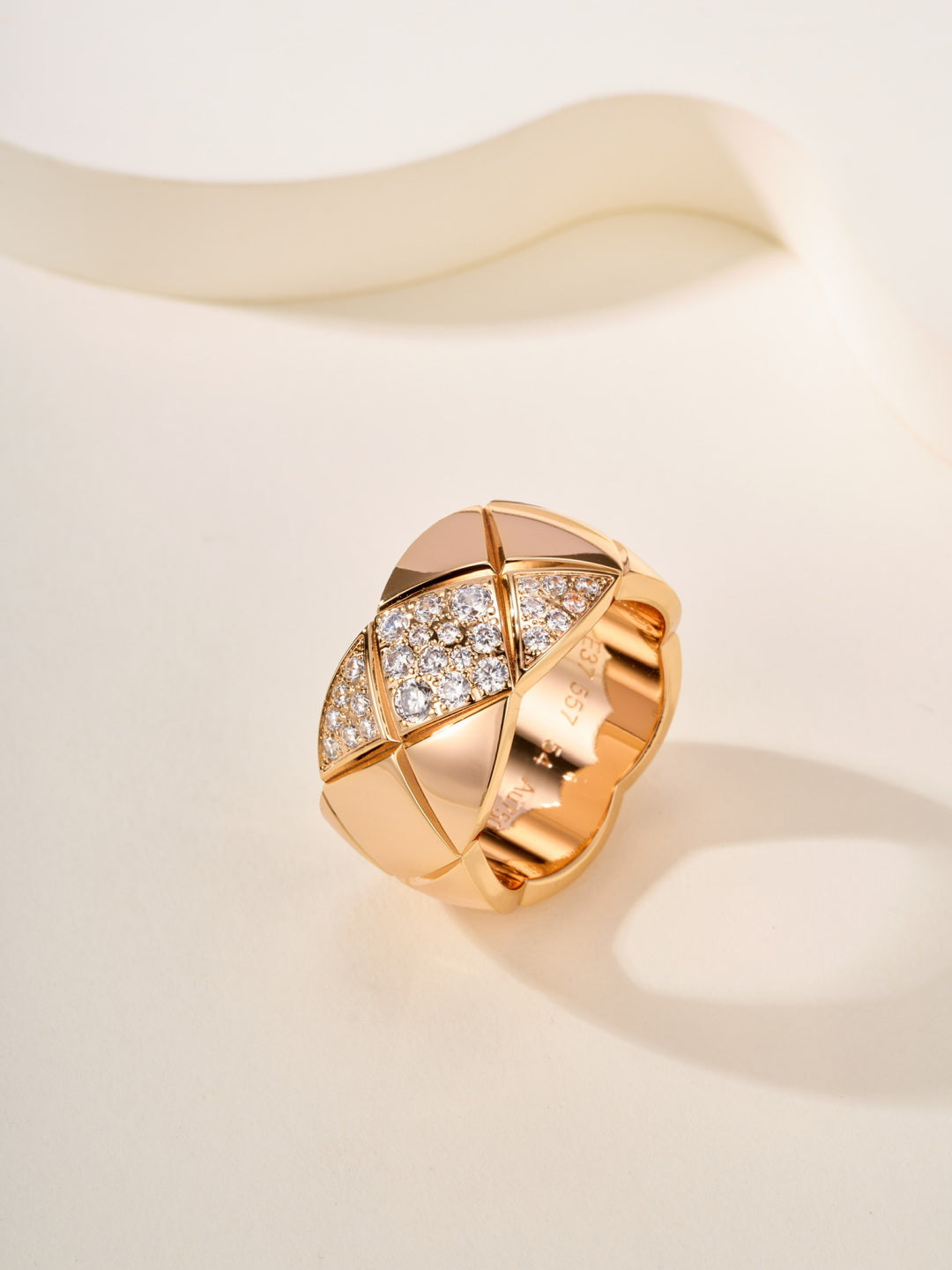 gold crystal crystal inlaid Ring for women - alternate angle view 3