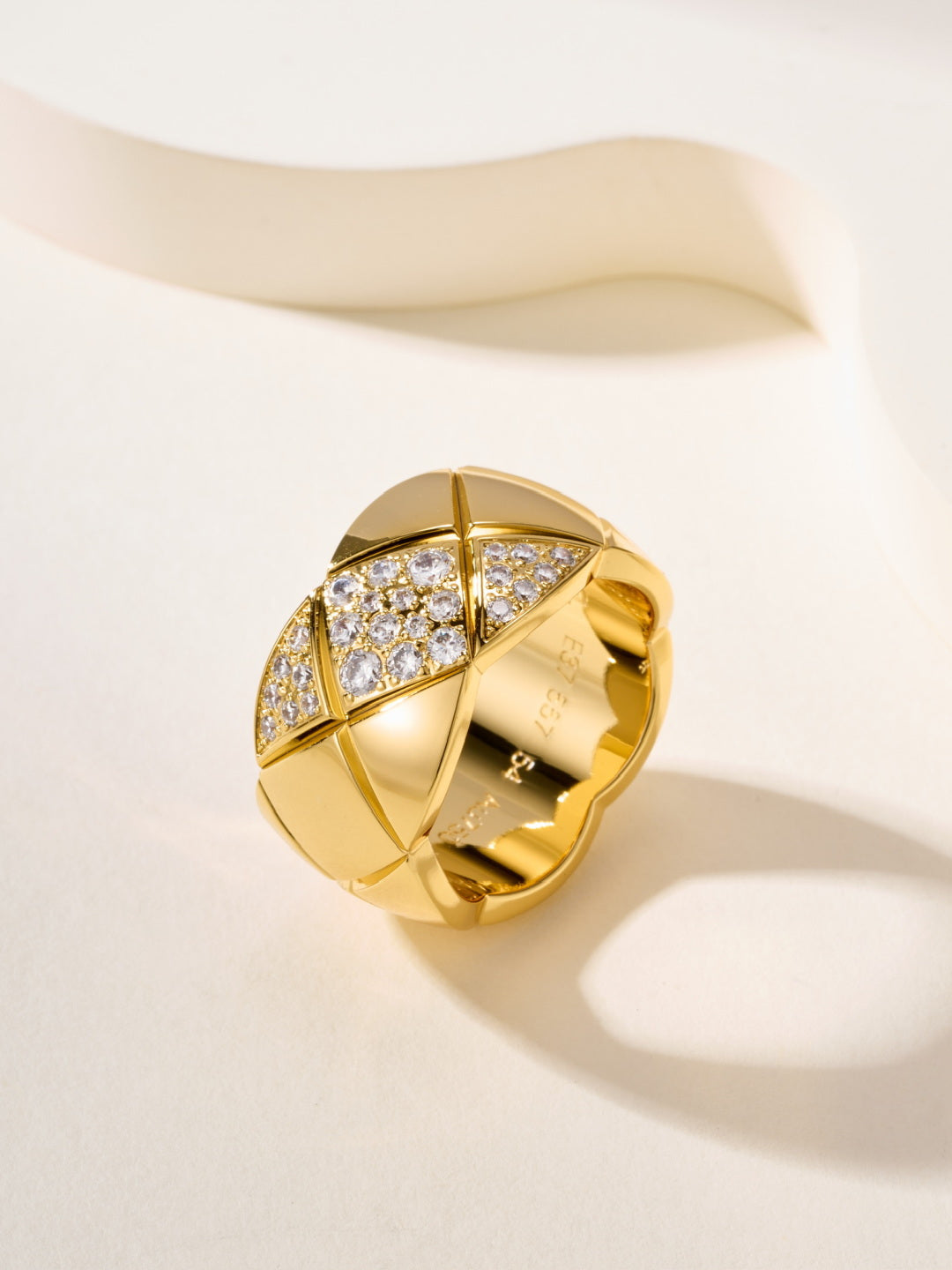 gold crystal crystal inlaid Ring for women - product detail view