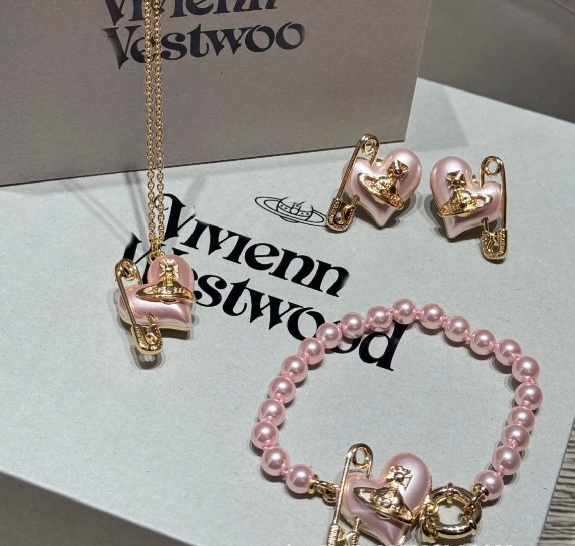 pink pearl Necklace for women - alternate angle view 2
