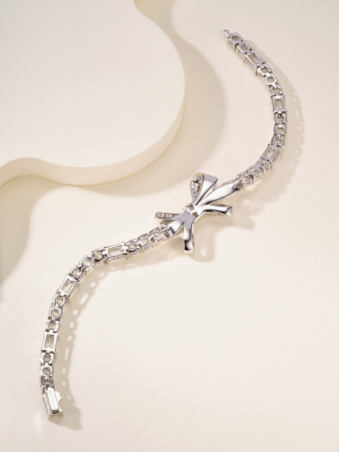 white gold crystal butterfly Bracelet for women - alternate angle view 7