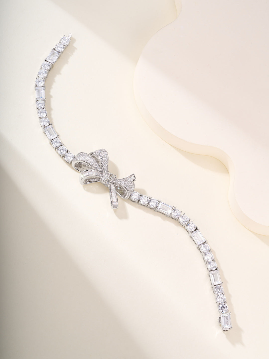 white gold crystal butterfly Bracelet for women - alternate angle view 2