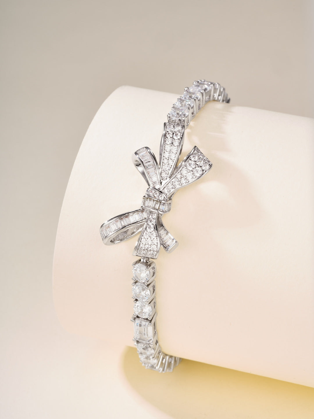 white gold crystal butterfly Bracelet for women - alternate angle view 4