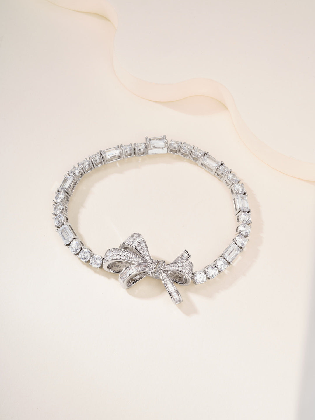 white gold crystal butterfly Bracelet for women - product detail view