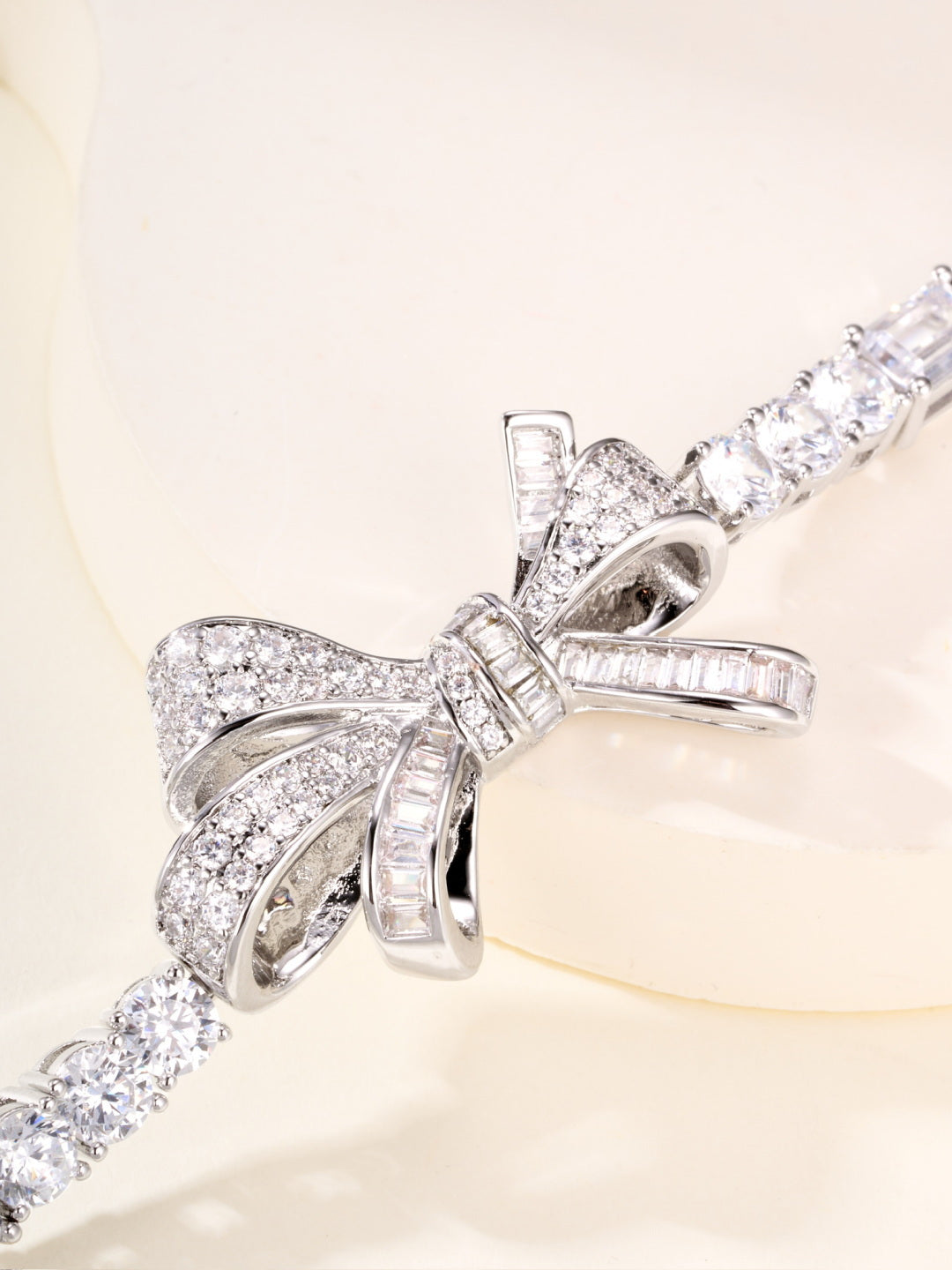 white gold crystal butterfly Bracelet for women - alternate angle view 5