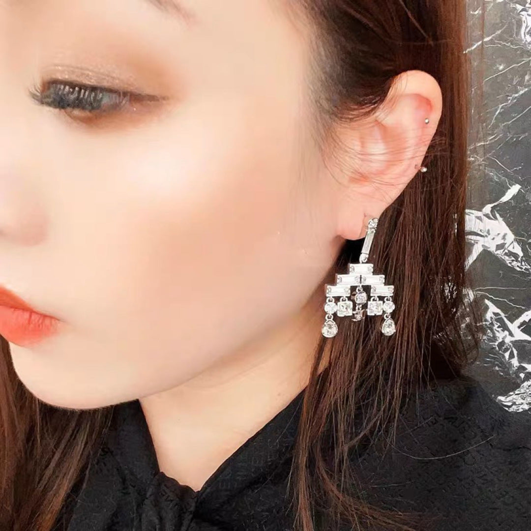 yellow brass stylish Drop Earrings for women - alternate angle view 9