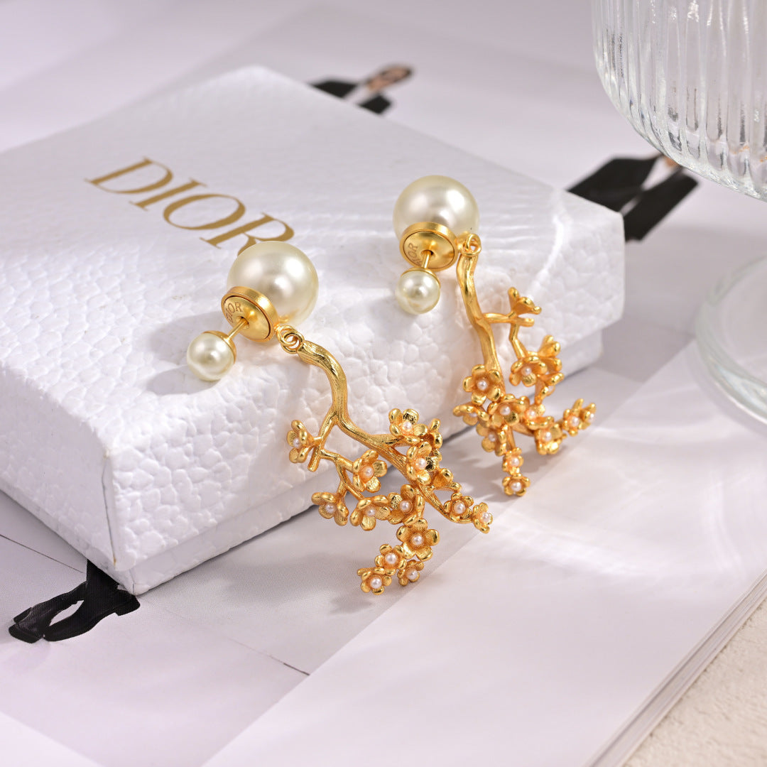 gold metal letter Drop Earrings for women - alternate angle view 4