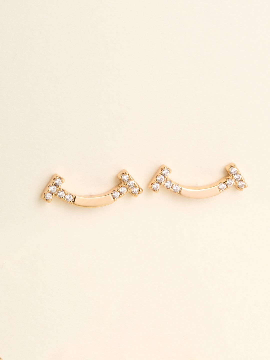 crystal inlaid Stud Earrings for women - alternate angle view 2