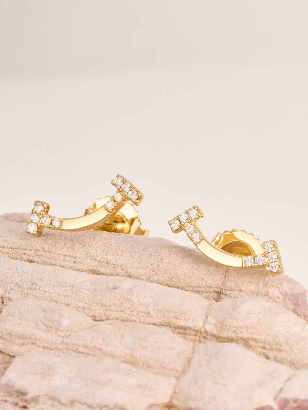 crystal inlaid Stud Earrings for women - alternate angle view 5