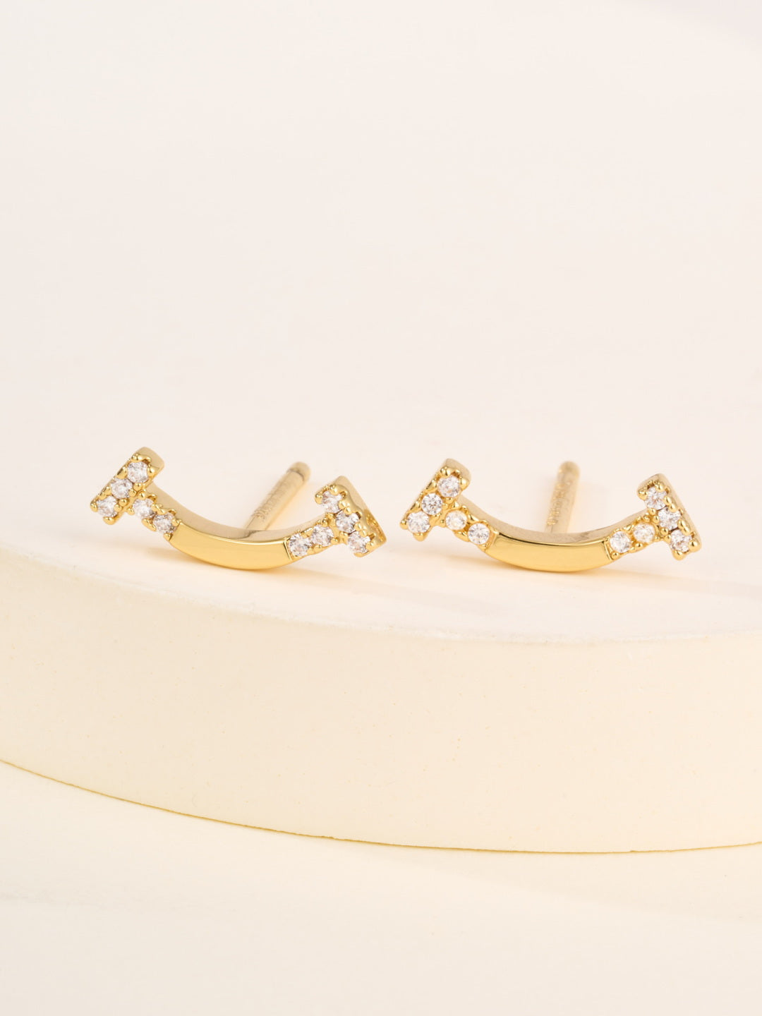 crystal inlaid Stud Earrings for women - alternate angle view 6