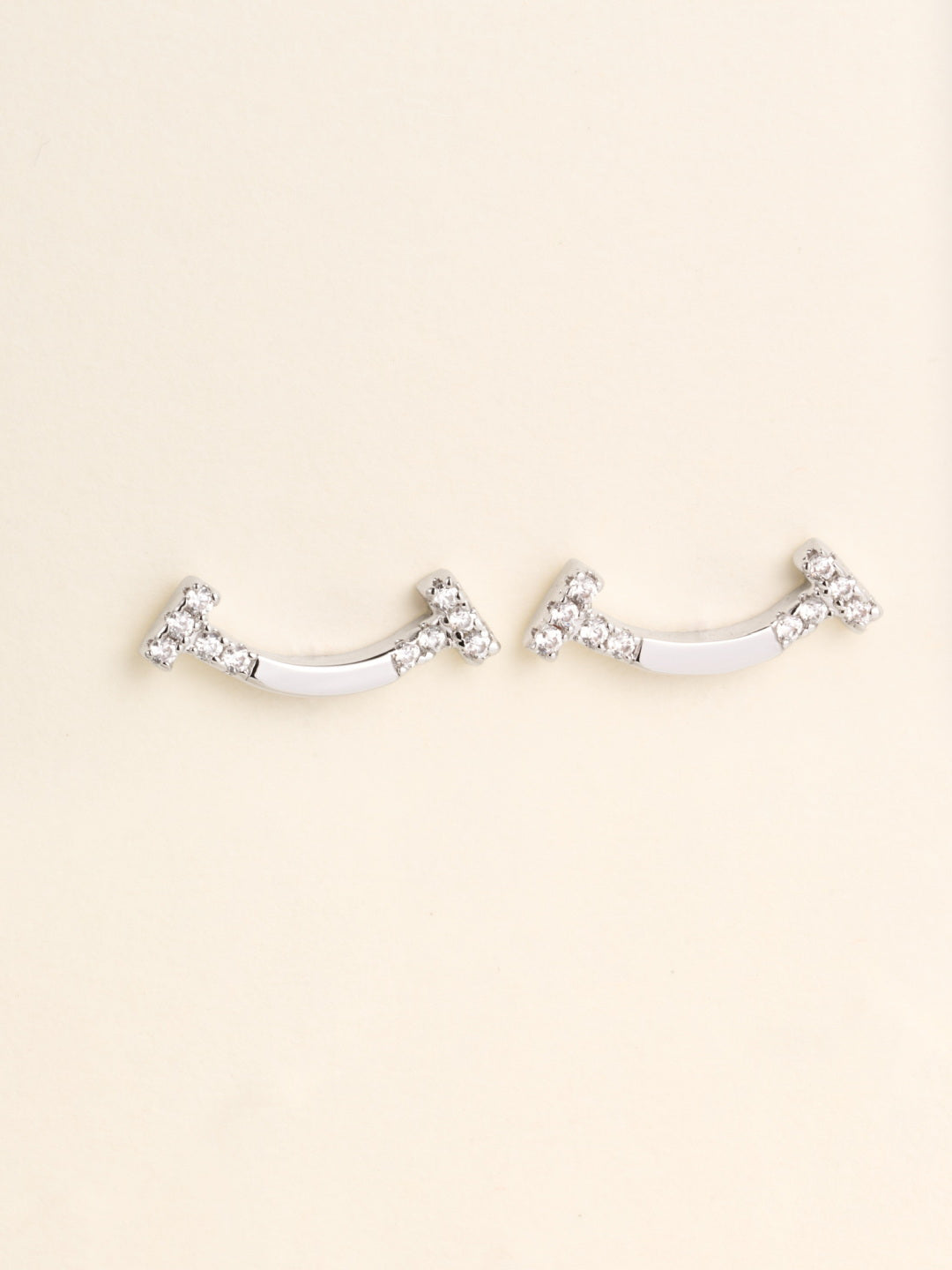 crystal inlaid Stud Earrings for women - alternate angle view 3