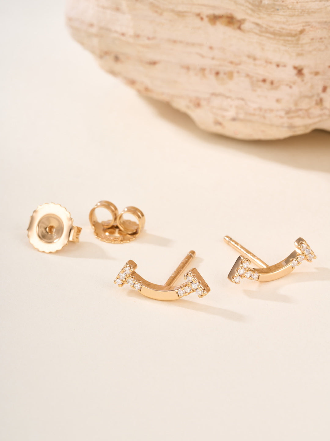 crystal inlaid Stud Earrings for women - alternate angle view 7