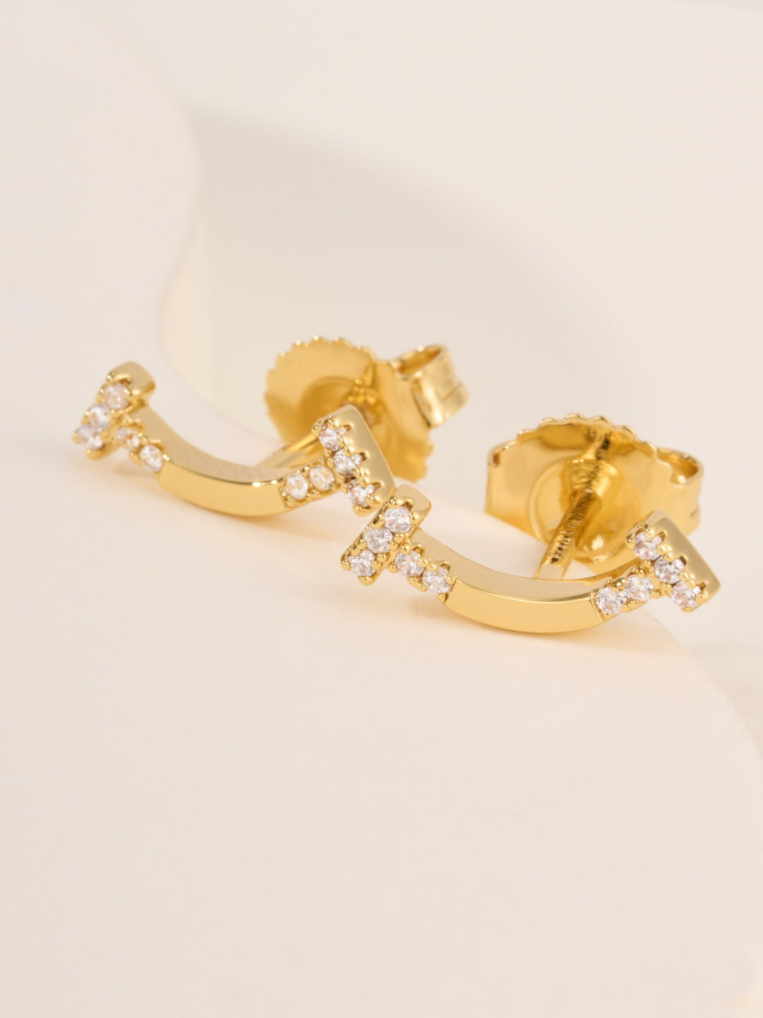 crystal inlaid Stud Earrings for women - alternate angle view 8