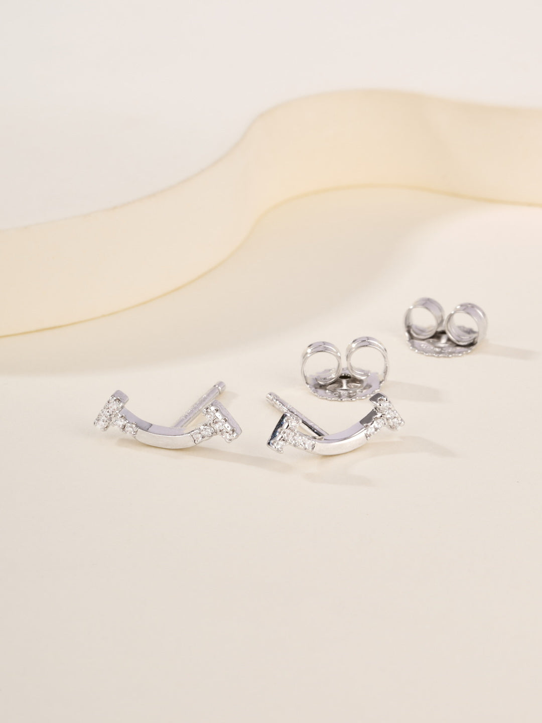 crystal inlaid Stud Earrings for women - alternate angle view 9