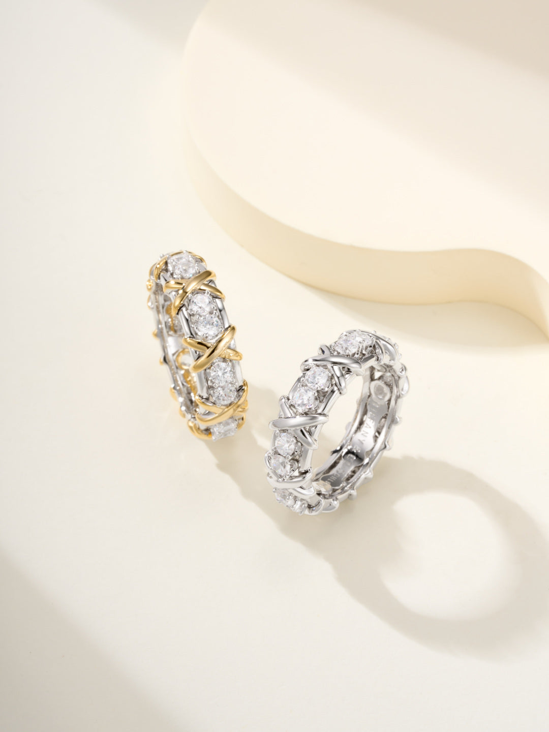 gold crystal Ring for women - product detail view