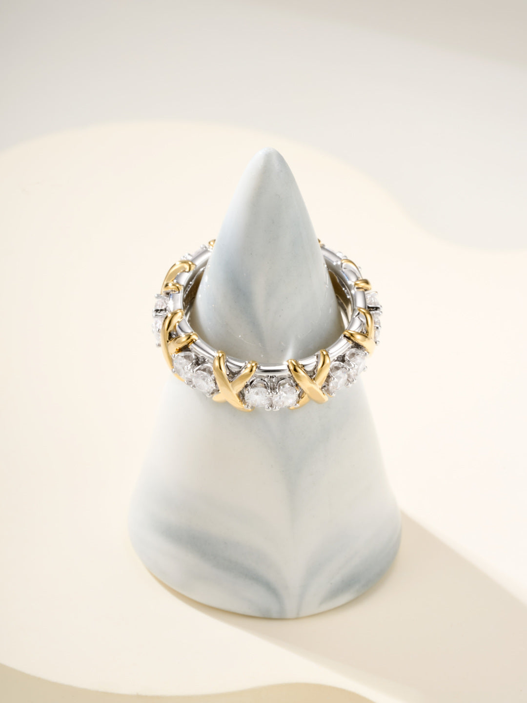gold crystal Ring for women - alternate angle view 7