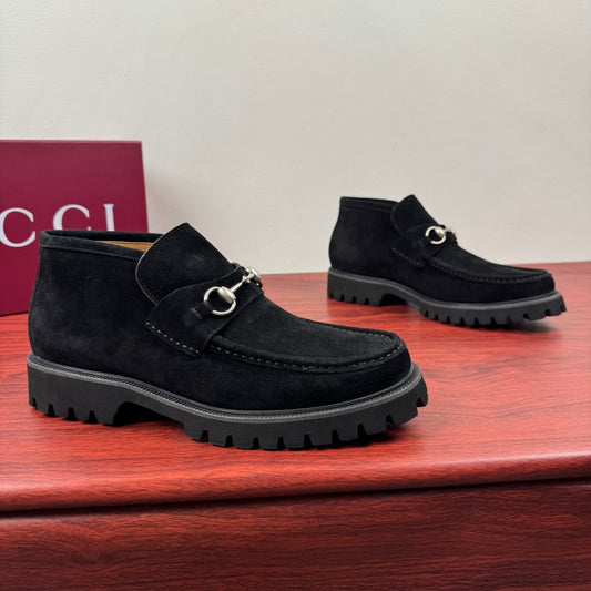 Gucci Men's Horsebit Chunky Ankle Boots Black