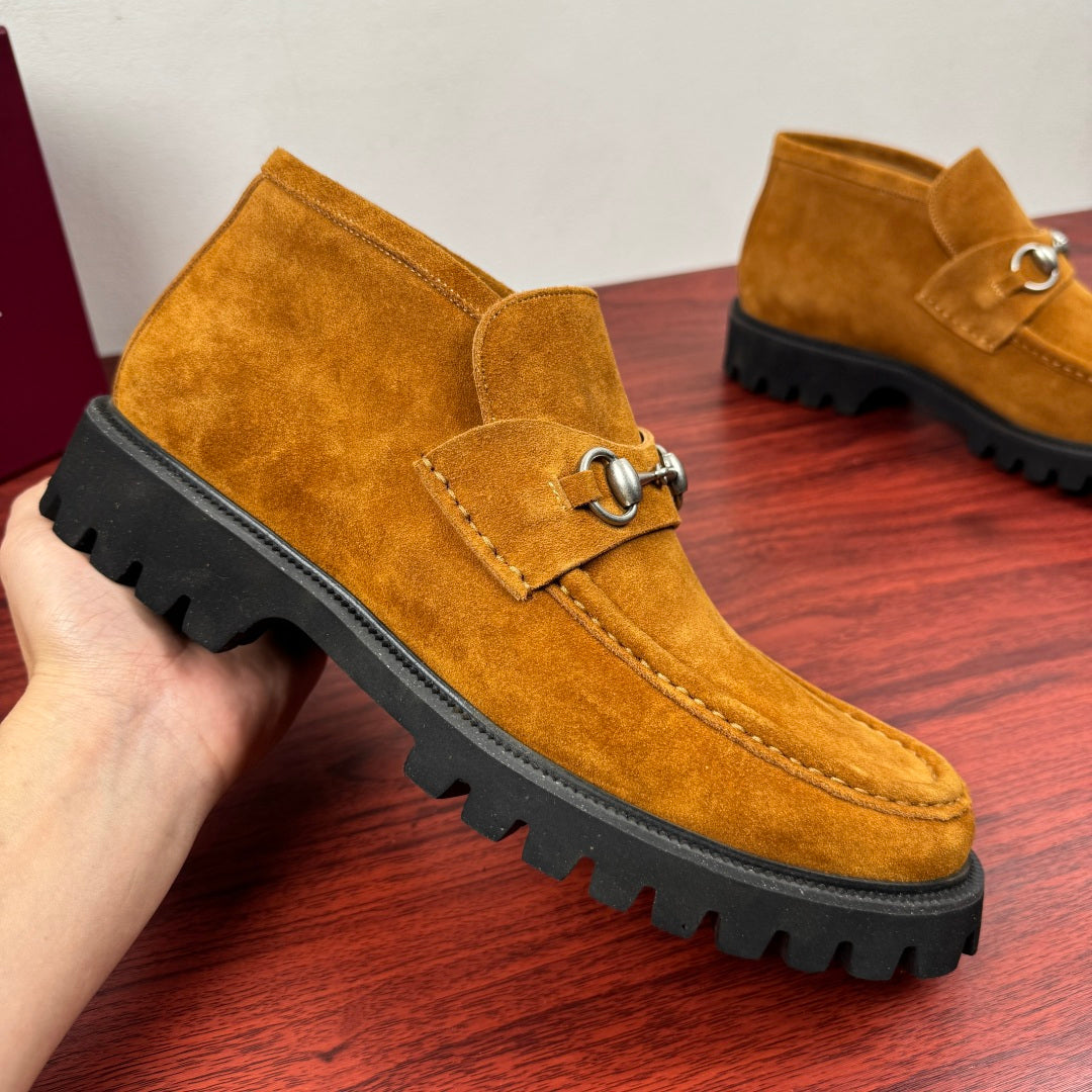 Gucci Men's Horsebit Chunky Ankle Boots
