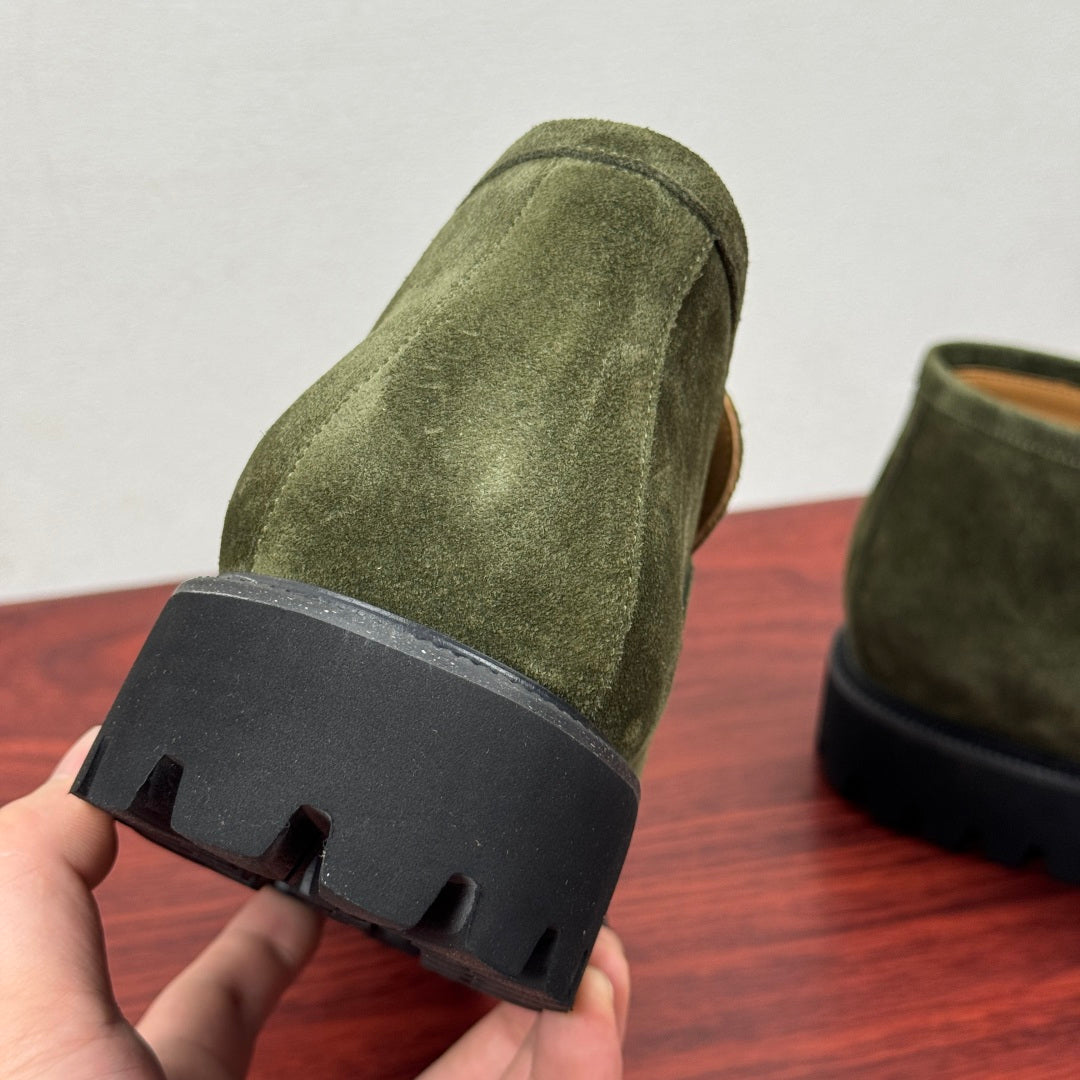 Gucci Men's Horsebit Chunky Ankle Boots Green