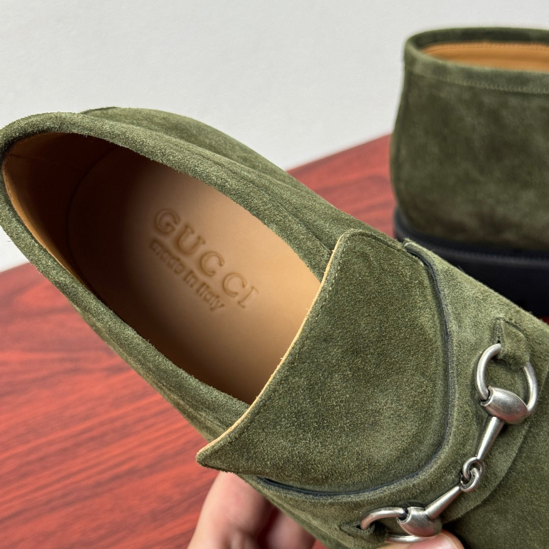 Gucci Men's Horsebit Chunky Ankle Boots Green