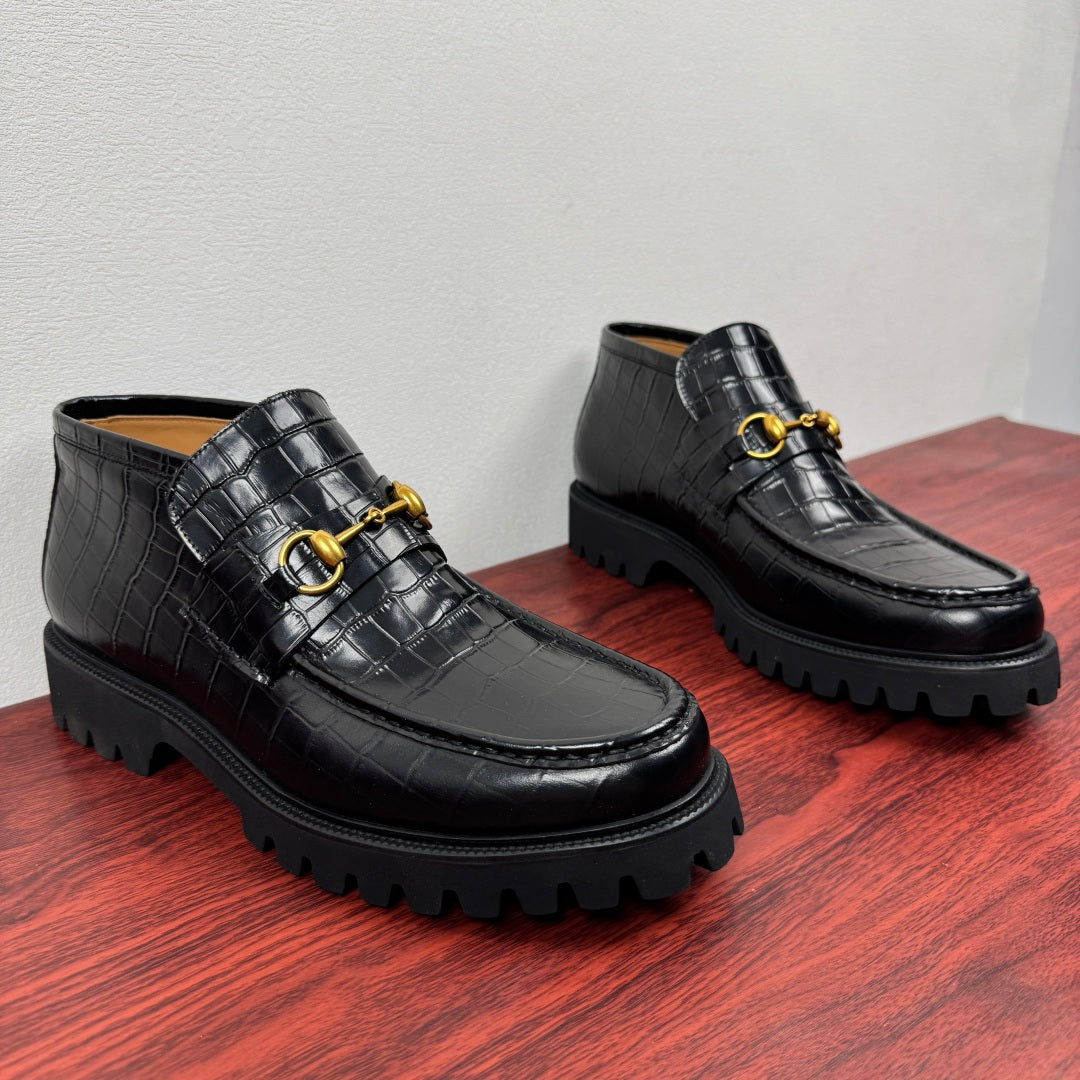 Gucci Men's Horsebit Chunky Ankle Boots