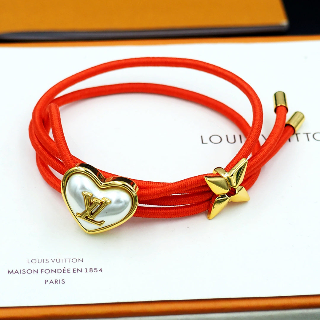 white pearl heart Bangle for women - alternate angle view 3