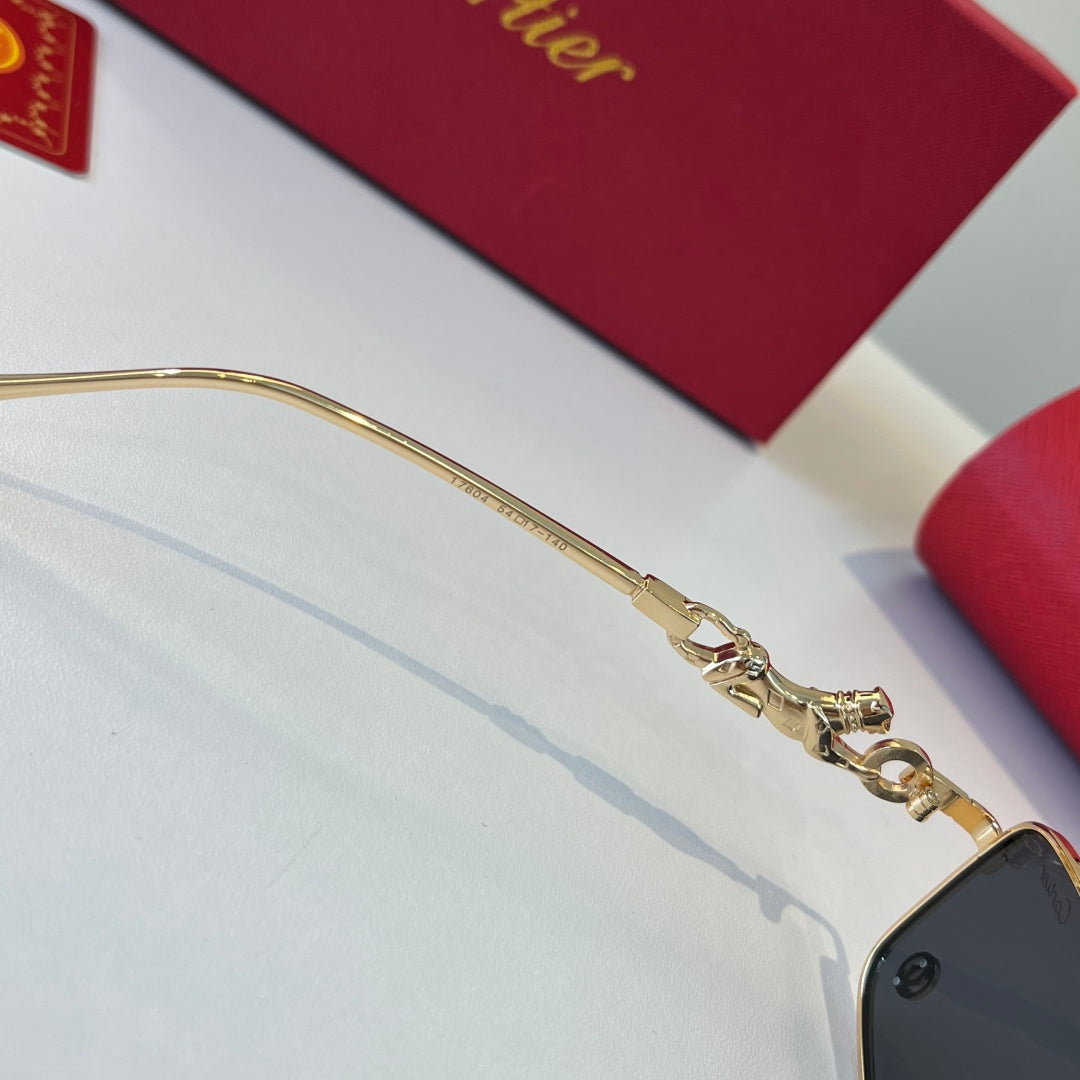 gold metal sun Glasses for women - alternate angle view 10