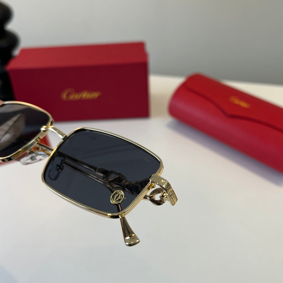 gold metal sun Glasses for women - alternate angle view 7